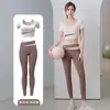 Traje Cruzado de Manga Corta con Almohadilla en el Pecho para Mujer, Moldeador de Abdomen, Elástico, Secado Rápido, Para Correr, Fitness, Yoga, Pantalones de Cintura Alta