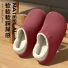 Sapatos de Algodão Femininos e Masculinos para Outono e Inverno com Solado Grosso Antiderrapante, Impermeáveis, com Plus Veludo Quente, para Casa ou Exterior, Par