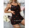Pijama de Verano para Mujer Europeo y Americano Transfronterizo de AliExpress, Conjunto de Dos Piezas Sexy Casual Camisola Shorts Ropa para el Hogar