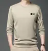 Nova Camiseta de Manga Longa com Gola Redonda de Inverno Moda Coreana 2023 Moda Meia-idade Caxemira Casual Base Top