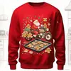 Popular Sudadera Cruzada Europea y Americana Otoño e Invierno Nueva Sudadera Pulóver con Cuello Redondo de Moda Estampado 3D para Mujer Navidad Calle