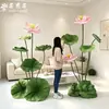 Gran flor de papel hecha a mano, hoja de loto artificial, diseño de evento, centro comercial, exhibición de verano, accesorios de exhibición de ventana