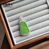 Estilo chino tradicional, alta calidad, verde imperial, colgante de ágata verde natural de alta transparencia, diseño unisex, accesorio versátil