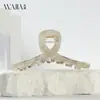 Novo Presilha de Cabelo Wjia em Acetato Degradê, Elegante Presilha Grande Estilo Francês Cor Sereia Tubarão para Mulheres