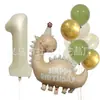 Nuevo Set de Globos de Papel de Aluminio de Dinosaurio Blanco Leche Mate Retro Decoración de Fiesta de Cumpleaños Globos para Baby Shower