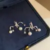 Pingente de zircônia em formato de estrela, brinco de pérola para mulheres sem orelhas furadas, clipe de osso da orelha estilo luxo leve francês, requintado e moderno para mulheres