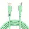 Cabo de dados de silicone líquido PD60W personalizado com portas USB-C duplas para carregamento rápido, adequado para telefones e tablets Apple e Huawei