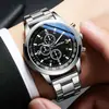Nuevo Reloj de Pulsera de Cuero de Moda para Negocios para Hombre, Reloj de Cuarzo Geneva de Tres Ojos, Reloj para Hombre, Al por Mayor en Stock