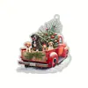 Cross Border Novo Carro de Natal Cachorro Árvore de Natal Decorações Pingente Acrílico Plano Presente de Natal Decoração
