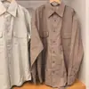 Colección de verano 2026 estilo japonés: Ropa de trabajo para hombre y mujer, camisas de corte holgado, estilos para parejas, camisas de manga larga de un solo pecho, 484136