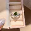 Anillo abierto redondo de circón bañado en oro real de 18K, sensación de lujo ligero y alta gama, joyería exquisita, moderna y versátil para mujer