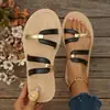 2026 Novas Sandálias de Tiras Tecidas Metalizadas com Solado Grosso Flip-Flops Estilo Romano Color Block Calçados Casuais Femininos para Férias na Praia