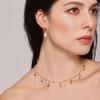 Azúcar Moda Europea y Americana Lujo Ligero Collar de Moda de Perlas de Agua Dulce Acero Inoxidable Hecho a Mano Zircón Lapislázuli Cadena Clavícula