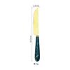 Nuevo Exquisito Acero Inoxidable Transfronterizo Escandinavo Hotel Cuchillo de Bistec, Tenedor y Cuchara Vajilla Caja de Regalo Juego de 24 Piezas Verde Oscuro Venta al por Mayor