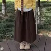 Falda midi de punto texturizado para mujer, nueva de otoño e invierno, de cintura alta, ajustada, línea A, con vuelo amplio, falda tipo linterna de longitud media