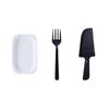 Set Combinado de Cuchillo y Tenedor Desechables para Pastel, Plato Plato Vajilla Plato Cortador Tenedor de Cuatro Dientes Vela