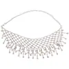 Collar Europeo y Americano Exagerado con Borla Hueca de Diamante Moda Personalidad Nicho Cadena para Clavícula Versátil Lujo Ligero Collar de Gama Alta