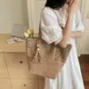 Bolso de Hombro Grande de Paja Tejida de Nuevo Estilo Transfronterizo 2026 para Mujer, Bolso de Mano de Moda Casual de Verano, Bolso de Playa Tejido