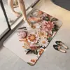 Alfombra de Piso para Baño Floral Tridimensional, Felpudo Antideslizante para Puerta de Baño, Alfombrilla Absorbente Fácil de Cuidar, Lodo de Diatomeas Venta Caliente Transfronteriza