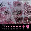 Rhinestones Planos Color Rojo Rosa para Uñas, Pequeños Rhinestones Redondos Planos Color Rojo Ciruela Super Brillantes, Rhinestones de Cristal, Accesorios de Uñas Transfronterizos al por Mayor
