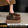 Zapatos Birkenstock de suela gruesa de cobertura total para mujer, nuevo estilo otoño 2026, para personas bajitas, slip-ons cómodos, mocasines de plataforma