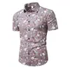 2025 Nova Camisa de Praia Masculina Floral Multicolorida Transfronteiriça de Verão Amazon Plus Size Camisa Masculina de Manga Curta