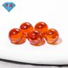 Huagang Gema Cuenta Redonda Zircón Rojo Anaranjado Piedra Desnuda Cuenta de Luz Esférica Rojo Anaranjado Juego de Gema Artificial Joyería Cuentas Dispersas
