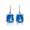 Brincos de Gancho para Garrafa de Perfume de Diamante de Alto Carbono Europeus e Americanos Transfronteiriços, Modelos Mais Vendidos na Live do TikTok, Brincos e Acessórios de Alta Qualidade com Corte de Flor de Gelo Brilhante