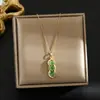 Corrente de clavícula em aço titânio estilo nacional retrô pingente de cadeado da paz de jade temperamento versátil acessórios de estilo chinês de alta qualidade