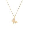 Collar con colgante de mariposa y libélula con diamantes de 18 quilates chapado en acero inoxidable nuevo de Europa y Estados Unidos, joyería para damas, venta al por mayor exclusiva transfronteriza