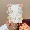 Presilha de Cabelo Infantil com Franjas, Corrente para Testa, Corrente para Sobrancelha, Acessório de Cabelo Super Fada Flor de Pérola para Meninas, Enfeite de Cabelo para Bebê, Adorno de Cabeça para Menininha
