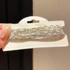 Pulsera geométrica elástica de diamantes completos transfronteriza, sensación de lujo ligero de alta gama, accesorio de mano versátil de moda de alta resistencia con diseño único