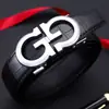 Cinturón de Piel Genuina para Hombre Hebilla Automática de Aleación Letra G Cinturón de Vaqueta Repujada Casual de Negocios en stock