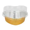 Caja de papel de aluminio en forma de corazón 100ml caja de almuerzo desechable caja de embalaje para llevar lata de aluminio para hornear pastel pudín resistente taza para hornear