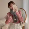 Bufanda Corta Pequeña Suave Gruesa Color Sólido Estilo Japonés para Mujer Invierno Estilo Coreano Moda Estudiante Cálida Bufanda Versátil Bufanda de Moda para Hombre