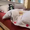 Conjunto de Roupa de Cama Jacquard de Algodão Lavado Modelo Novo 2026 - Conjunto de Quatro Peças para Todas as Estações, Inclui Lençol de Cima, Lençol com Elástico e Capa de Edredom (Conjunto de três peças)