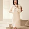 Vestido de lã simples estilo coreano solto estilo britânico, descontraído, pequeno, Lar POLO, suéter de malha, cor sólida, feminino