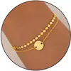 Estilo Nuevo Europeo y Americano Colgante de Moneda de 26 Letras Pulsera en Capas con Inicial Exquisito Versátil Accesorio para la Mano Joyería Personalizada