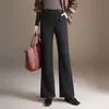 Calça Micro Flare Elegante e Versátil para Mulheres 2026 Outono/Inverno Novo Cintura Alta Emagrecedor Casual Longa Modeladora de Corpo Chique Calça Flare