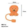 Tapa de Silicona para Popote Forma de Animal Terrestre Elefante Panda Tapón de Polvo Grado Alimenticio Fábrica Mayorista Stock Listo Se Puede Personalizar