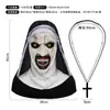 Máscara de Terror de Monja de Ojos Amarillos Disfraz Fiesta Película Oculta Máscara Fiesta de Halloween Accesorio de Broma