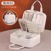 Nova Bolsa de Cosméticos de Camada Dupla de Luxo Leve e Aparência Sofisticada, Portátil para Viagem, de Grande Capacidade, Bolsa Portátil para Armazenar Pincéis de Maquiagem