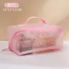 Bolsa de Maquiagem de Malha de Grande Capacidade Personalizável com Logo Bolsa de Higiene Transparente Minimalista Organizador de Cosméticos Bolsa de Lavar para Viagem
