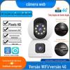 Yishi nuvem WIFI / 4G monitoramento HD casa 3 + 3MP intercomunicador colorido interno em forma humana rastreamento binocular máquina de cabeça móvel