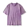Camiseta de algodón 100% unisex estilo americano, manga corta, 230g, lavada y desgastada, de marca moderna para comercio exterior transfronterizo, en stock para venta al por mayor