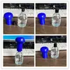 Botella Recargable de 50 ml con Tapa a Presión, Botella de Vidrio de Alta Gama para Perfume con Atomizador, Botella Vacía con Tapa de Madera Portátil Tipo Pulsador