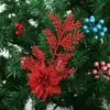 Decoración navideña regalos ramas y hojas de pino más flores navideñas sólidas accesorios de decoración para árbol de Navidad colgante navideño multicolor