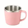 Vaso para enjuague bucal de acero inoxidable 304, un vaso de cepillado de alta gama para uso doméstico, un vaso de lavado para parejas con asa, antideslizante y diseño elegante