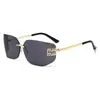 Gafas de Sol Europeas y Americanas Sin Montura Estilizadas y de Gama Alta Moda Retro de Celebridad de Internet Transfronteriza