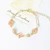 Pulsera de Resina con Flores Secas de Flor de Cerezo Chapada en Cobre Color Oro Real Joyería Conservadora de Color Mariposa Perla Pulsera Exquisita Planta